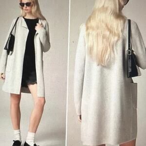 J.Crew Juliette Collarless Open Front Cardigan Sweater Blazer Duster Size Small